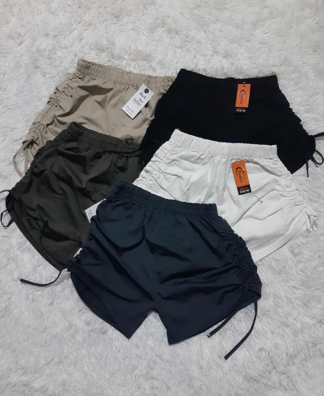 QUẦN SHORT KAKI NỮ CO GIÃN CÓ RÚT DÂY 2 BÊN