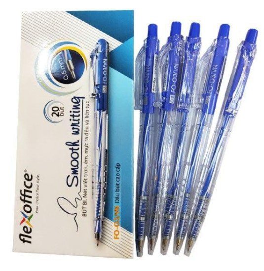 Hộp 20 Cây Bút Bi Thiên Long Flexoffice FO-03/VN ( Xanh, Đỏ, Đen )