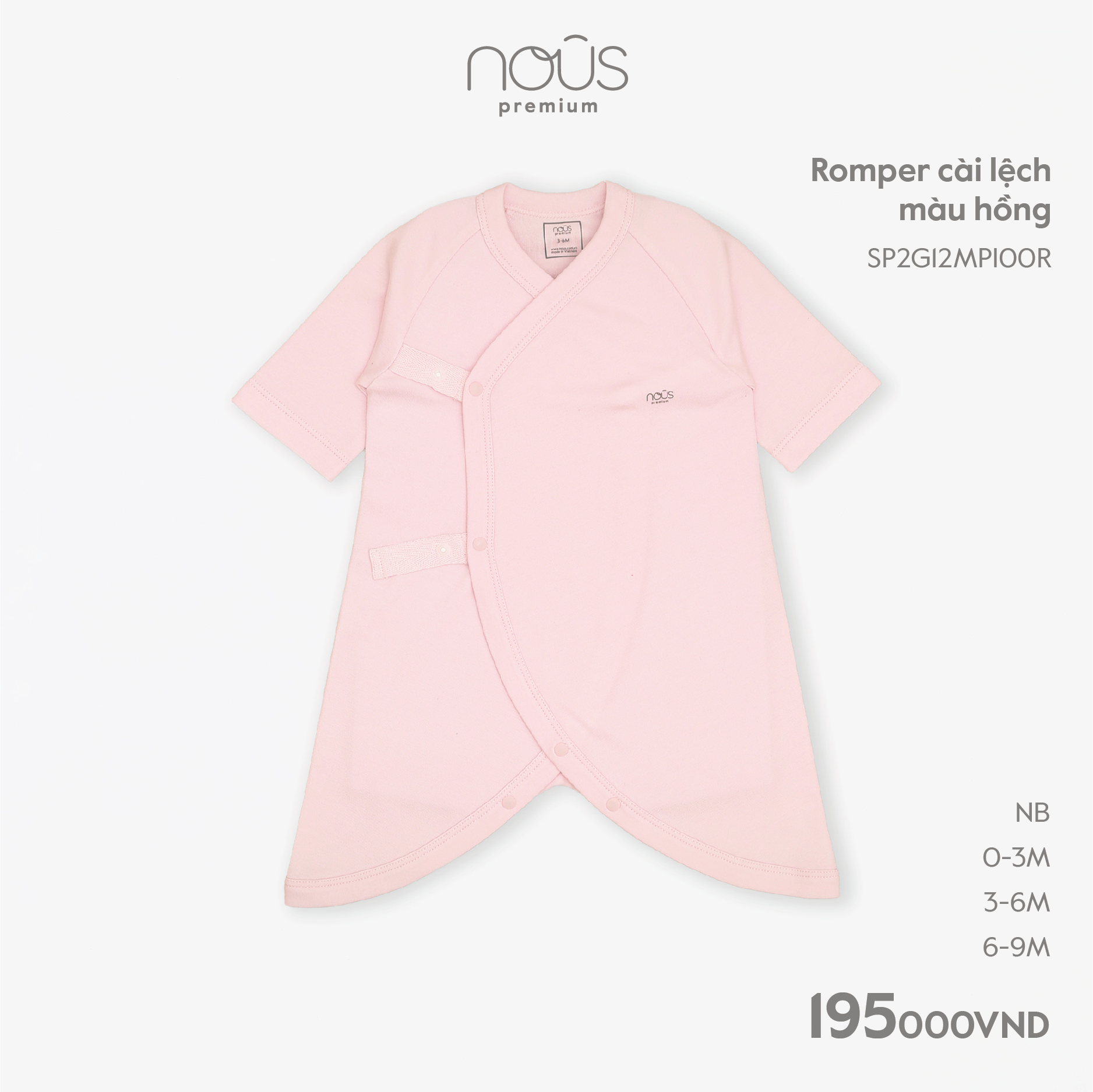 [saigon baby] Romper cài lệch nous cho bé từ 3- 9 tháng tuổi
