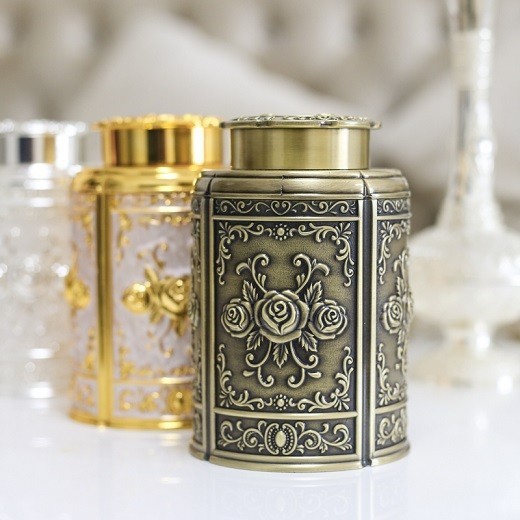 Hộp đựng chè mạ đồng giả cổ -hộp trà đẹp