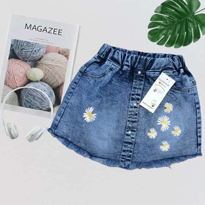 Quần jean giả váy bé gái