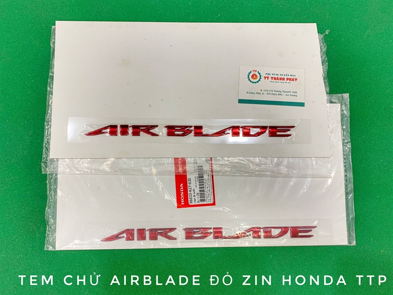 Tem chử Airblade Xi Đỏ ( xe AB 125 Đen Nhám ) ( 1 Miếng ) 86833K27630