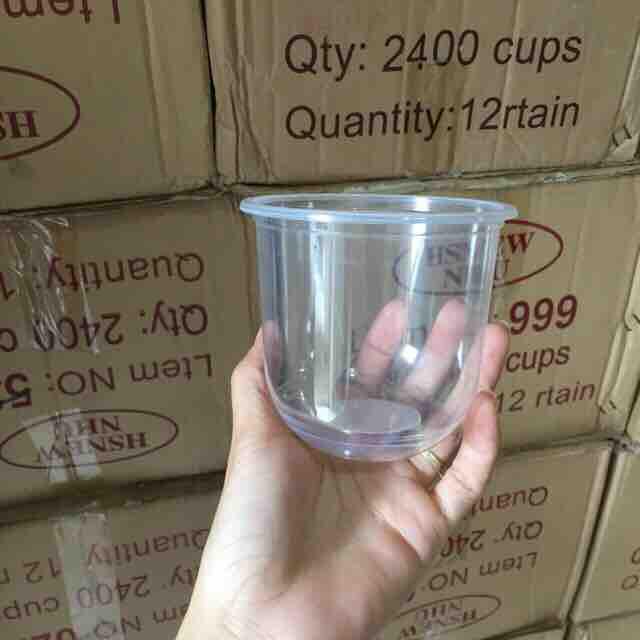 100 cốc U, ly nhựa đáy bầu 360ml