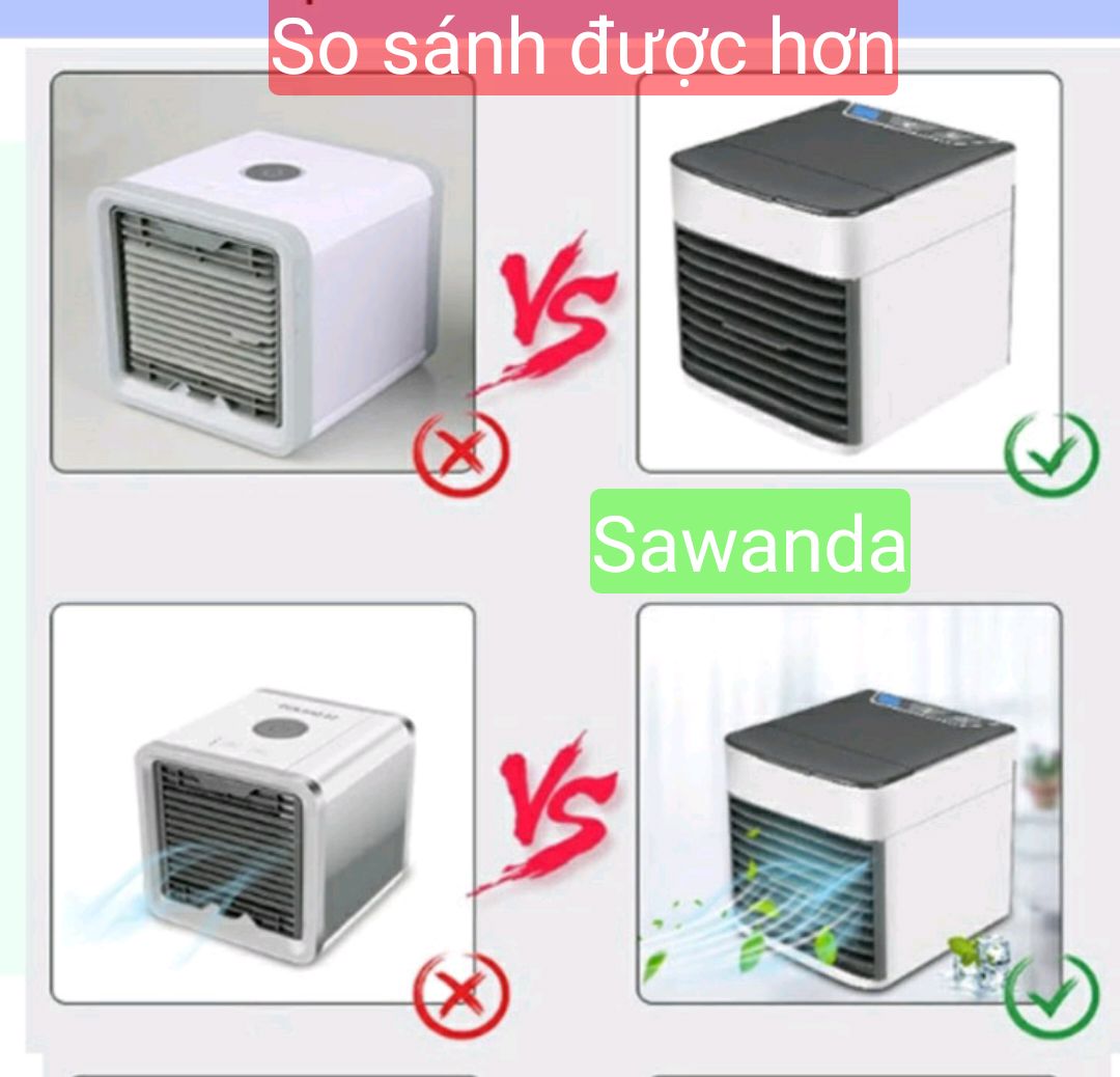 Quạt mini hơi nước 3 chế độ gió có đèn đổi 7 màu