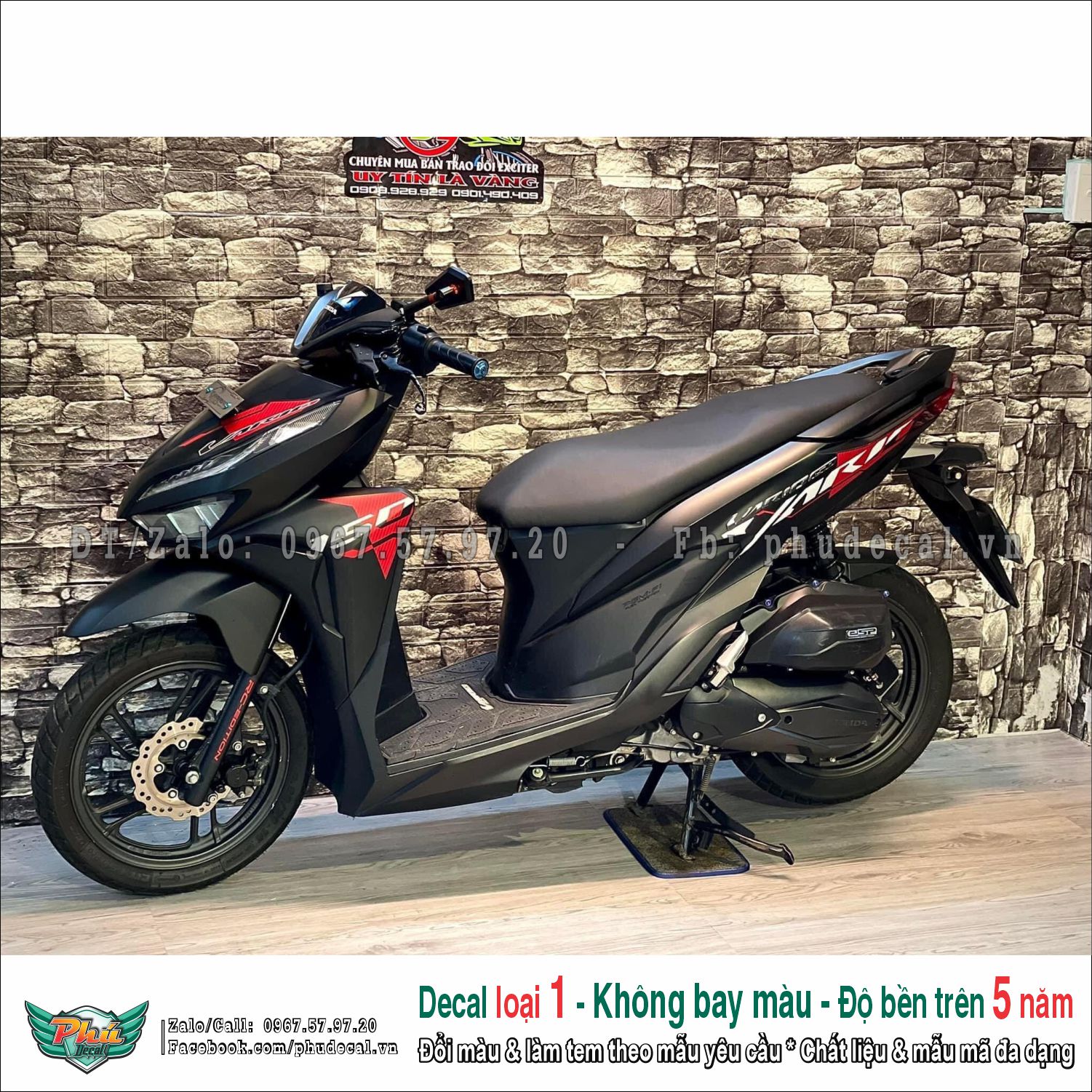 Tem rời Vario đen nhám
