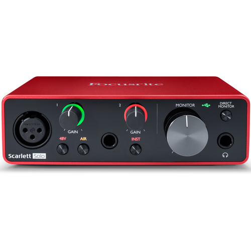 Focusrite Scarlett Solo Studio 2x2 USB Audio Interface with Microphone & Headphones (3rd Generation) gen3