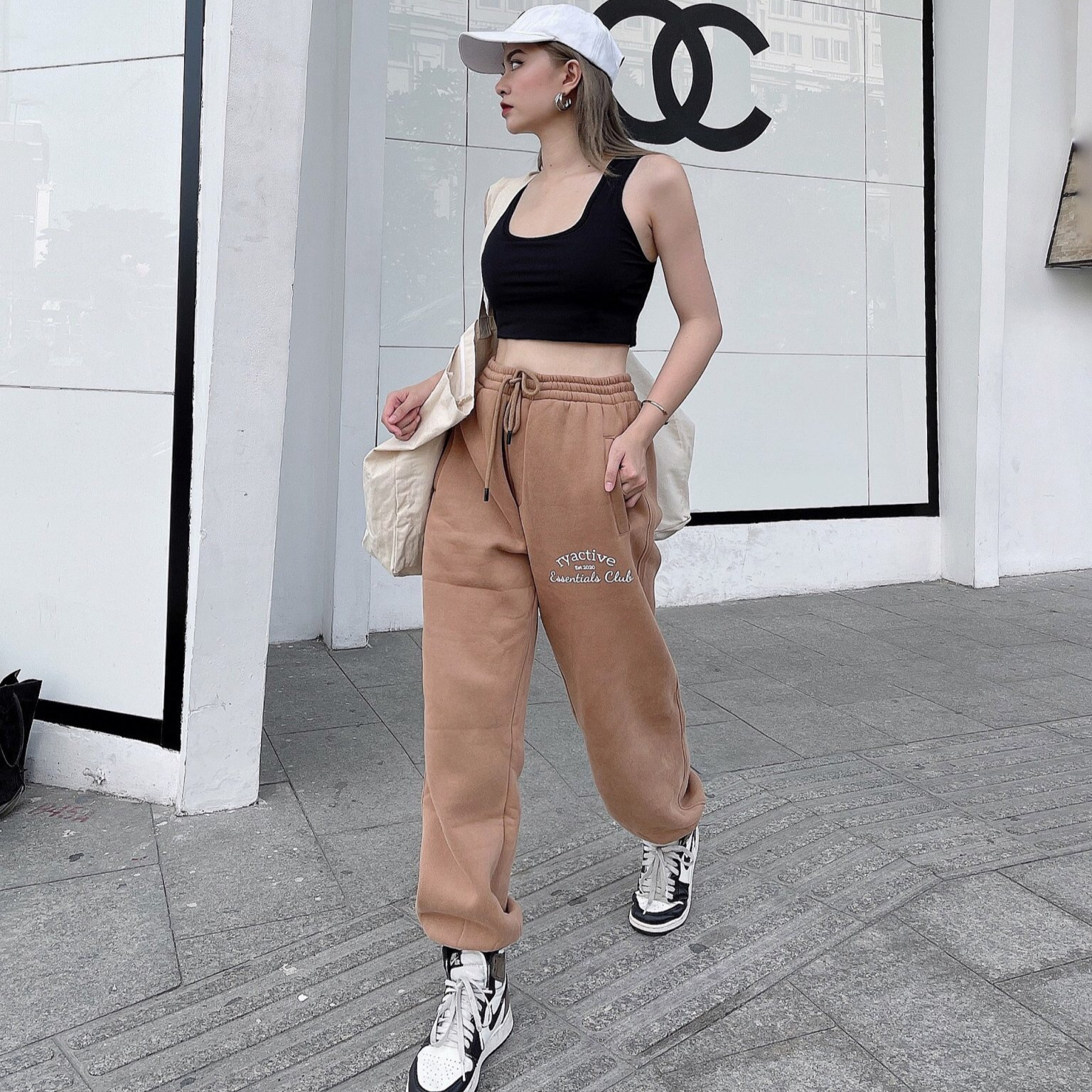 Quần jogger thể thao RYACTIVE - OVERSIZE JOGGER Caramel