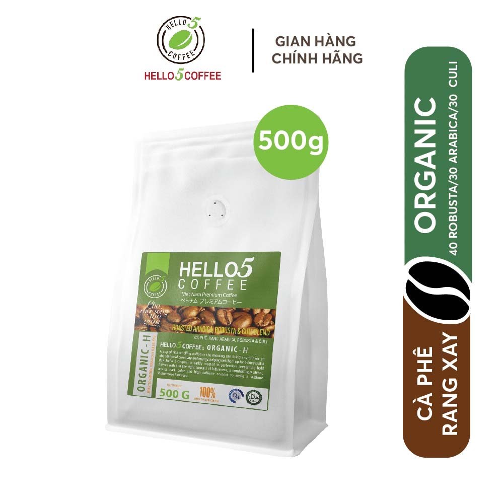 Cà Phê Nguyên Chất Hello 5 Coffee - Cà phê Phin - Gu mạnh - 500g