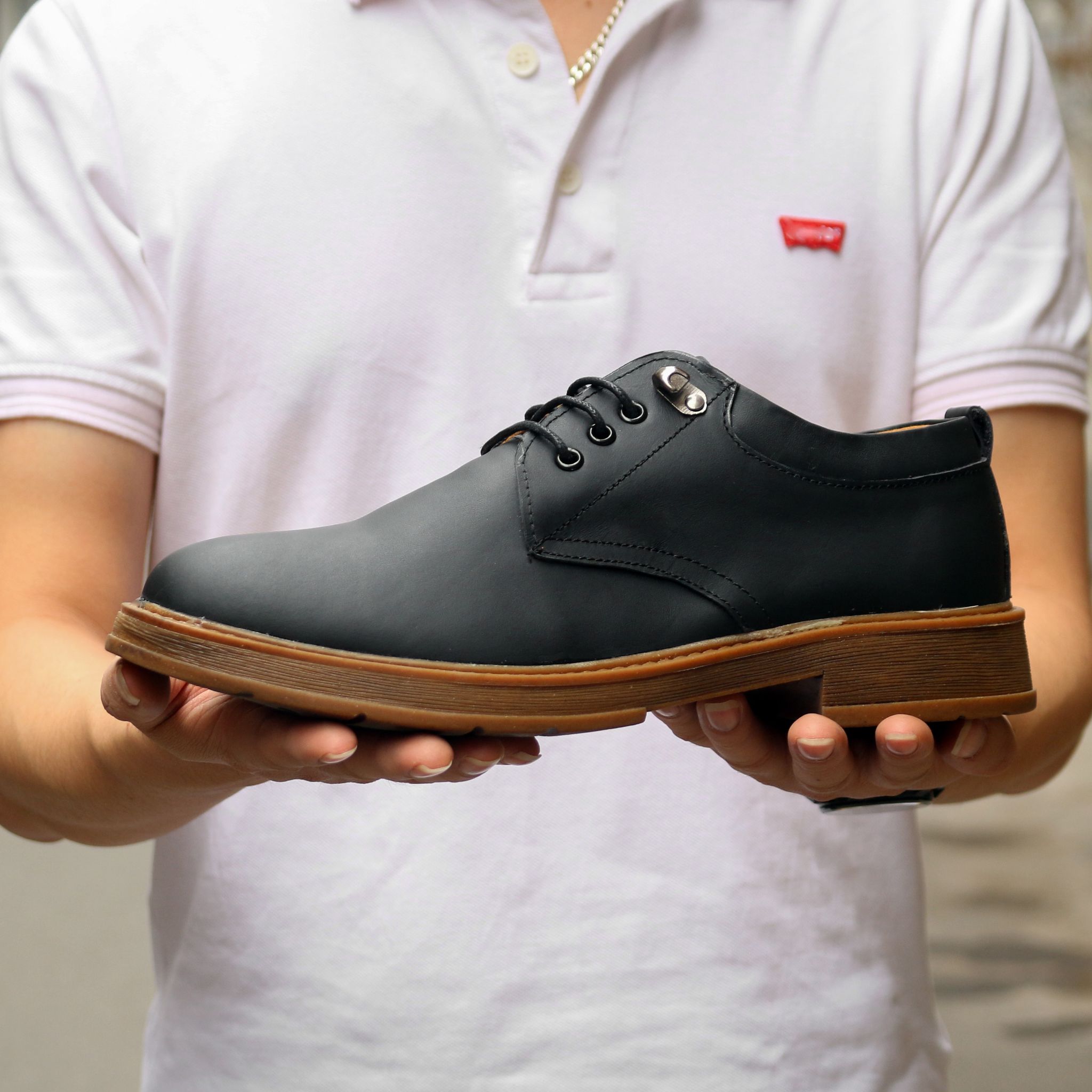 Giày Đốc Nam 135 Đen Da bò Lucas shoes
