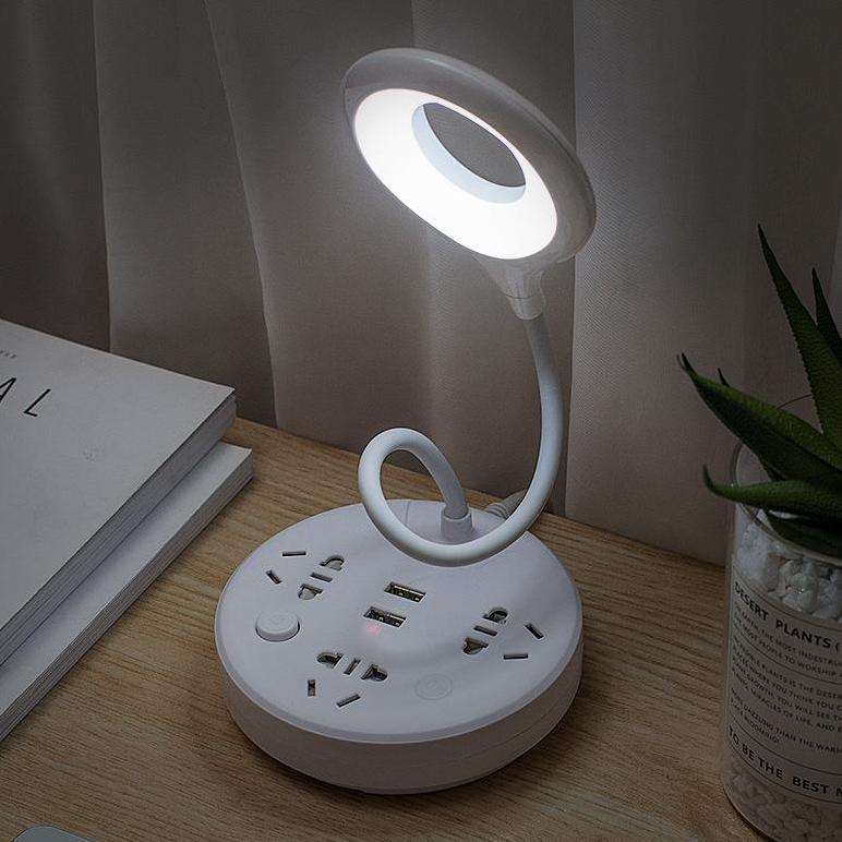 Ổ cắm đa năng 3 IN 1 YB có thẻ xoay 360 độ, gồm đèn, cổng USB và ổ cắm điện, 3 chế độ đèn, kèm thể giá đỡ điện thoại, chất liệu chịu nóng chống cháy tiện ích đa năng thích hợp cho sinh viên hoặc các bạn làm văn phòng