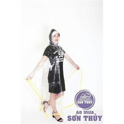 Áo mưa choàng trong suốt SƠN THỦY, áo mưa đi xe máy, áo mưa nữ - Chất nhựa vi sinh siêu nhẹ, thân thiện với môi trường, an toàn với người sử dụng