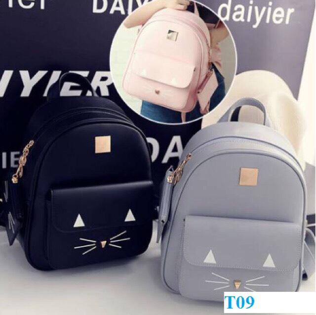 Balo Da Mini Mèo Mắt Trắng