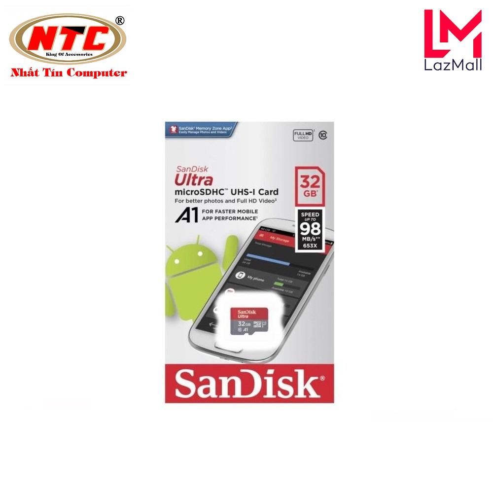 Thẻ nhớ MicroSDHC SanDisk Ultra A1 32GB Class 10 U1 98MB/s box Anh - Model 2019 (Đỏ)