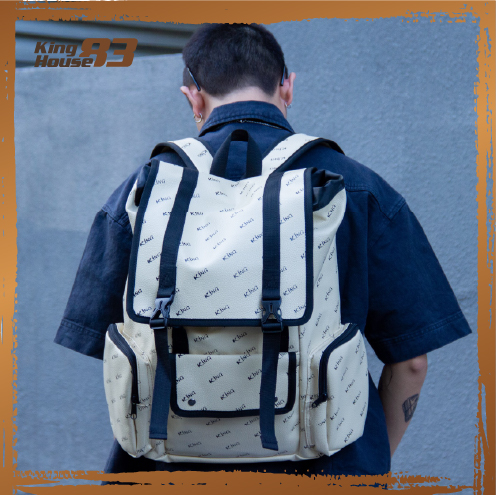 Balo Da Backpack Unisex Chống Nước Balo Backpack King 3-Màu Kem