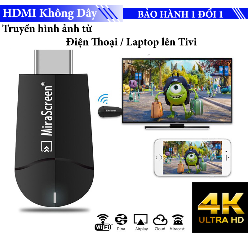 Thiết bị HDMI không dây cao cấp Miracast K6 - Hỗ trợ độ phân giải lên đến 4K