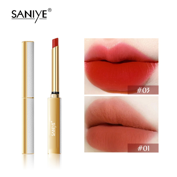 SANIYE Saturated Rouge Intense Velvet Slim Lipstick Velvet Môi Lì Bộ Sưu Tập Trang Điểm 7 Màu K2021