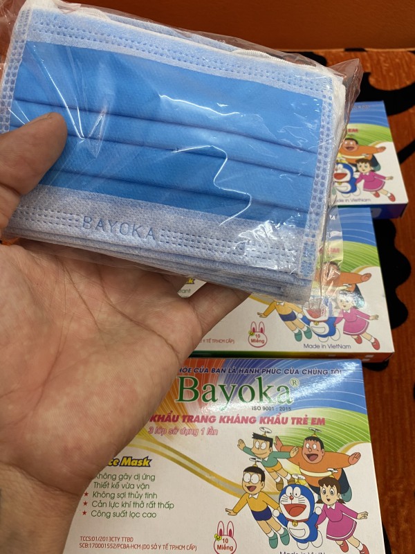 KHAU TRANG Y TẾ TRE EM 4 LỚP BAYOKA KHÁNG KHUAN CHỐNG VI RÚT