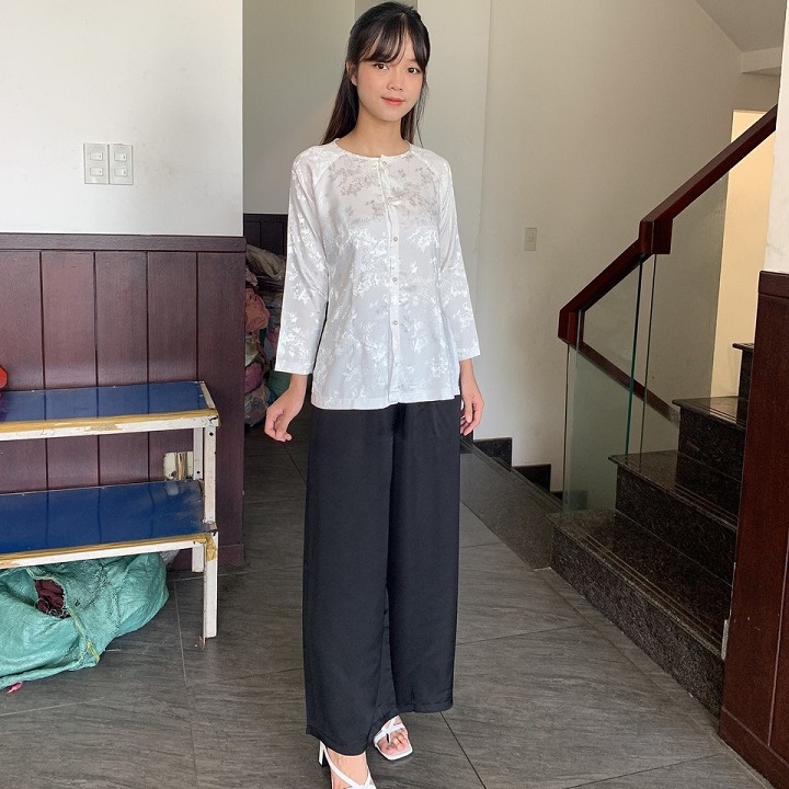 Bộ quần áo bà ba, đồ lam đi chùa, quần áo phật tử, bộ quần áo mặc nhà KA63A