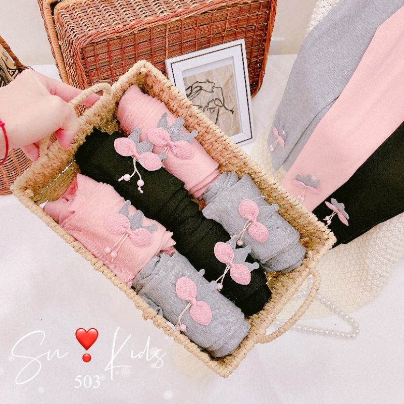 Quần legging bé gái cotton len 8-33Kg