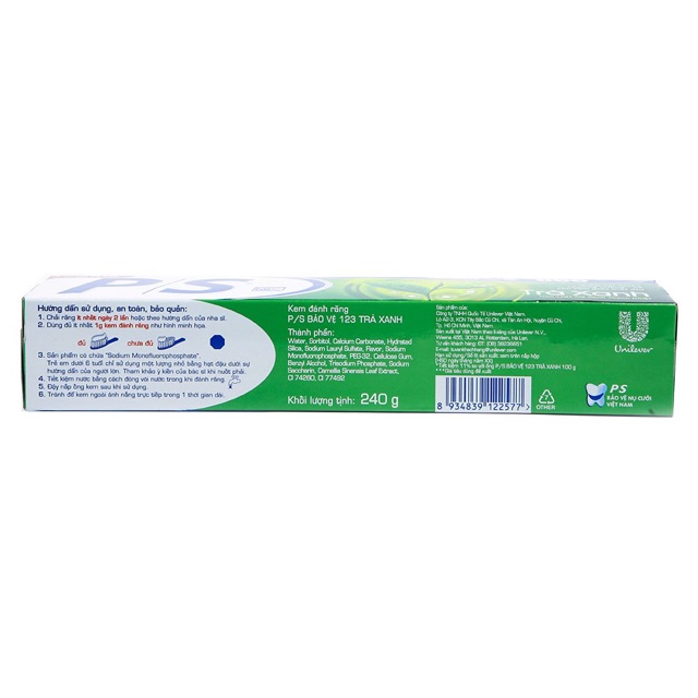 [HCM]Kem Đánh Răng P/S Trà Xanh 180g