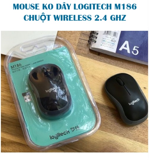 [HCM]Chuột không dây Logitech M186, M330, M185, M280, M220 4 GHz 1000DPI 3 Nút Chuột Quang Chơi Game USB Nano Thu Chuột