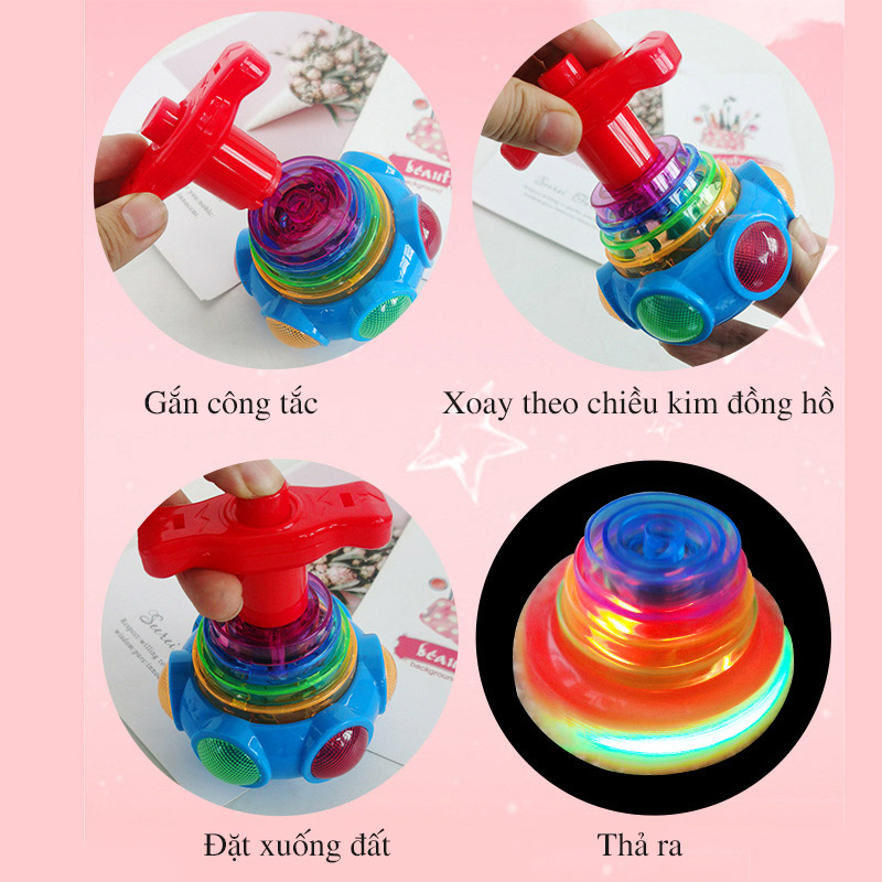 [CHO BÉ] ĐỒ CHƠI CON QUAY CÓ ĐÈN PHÁT NHẠC