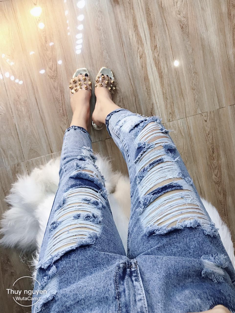 quần jean nữ baggy rách thời trang 3049 ( KIỂU RÁCH ) NG0004