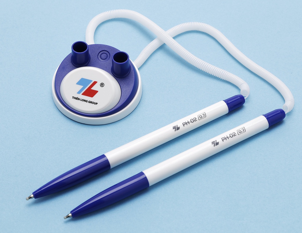 Bút đế cắm bàn đôi THiên Long PH-02 - Mực xanh - Đầu 0.7mm