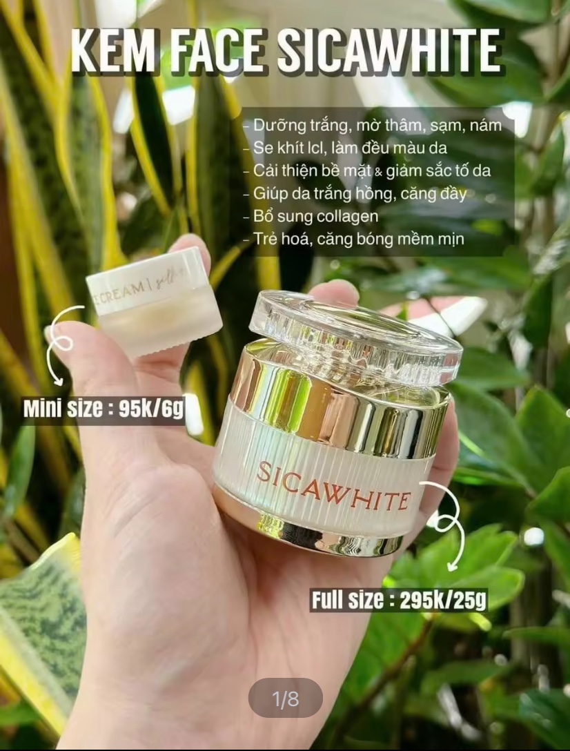 KEM LỤA DƯỠNG DA SICA, FACE LỤA FACE SILK DƯỠNG DA CAO CẤP SICA WHITE
