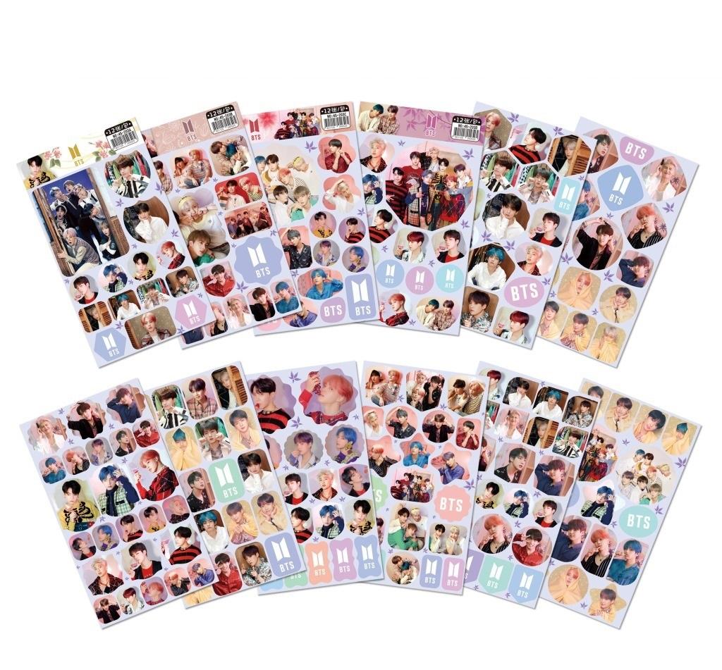 Set 12 hình dán Sticker BTS