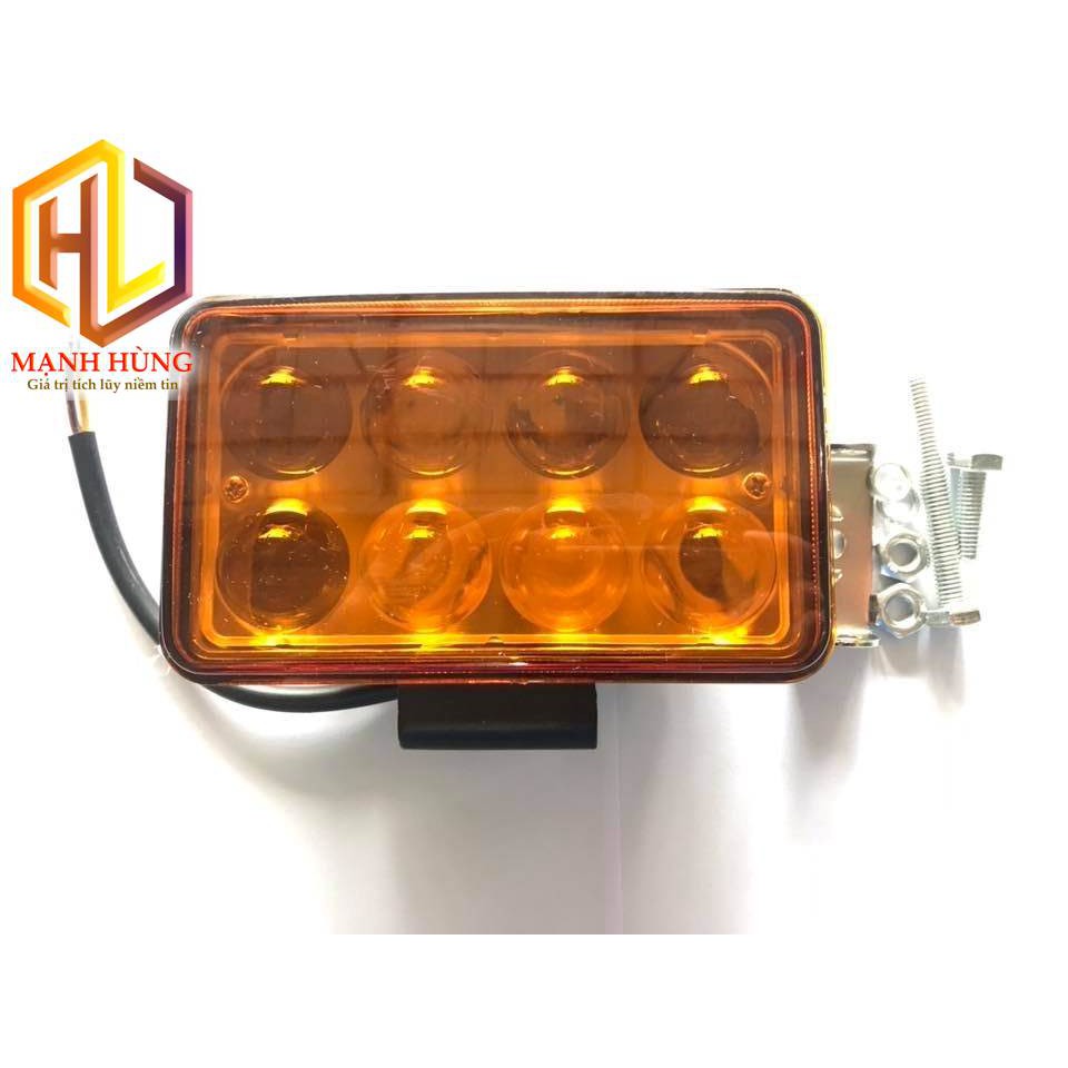 Cặp Đèn led 8 mắt lồi runlai phụ tùng chiếu sáng đèn gầm ô tô