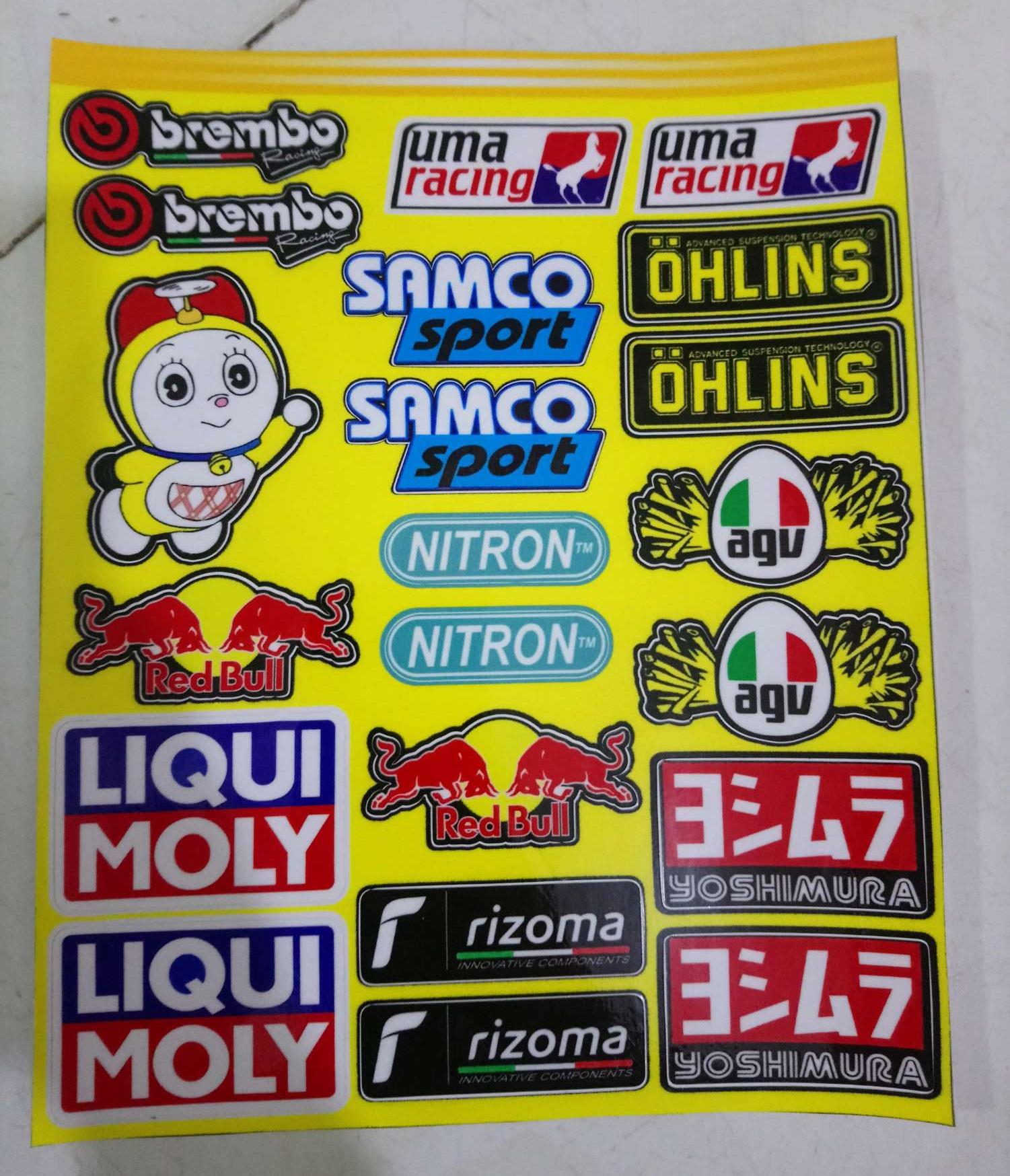 Tem tấm logo dán xe máy trọn bộ 18x25cm