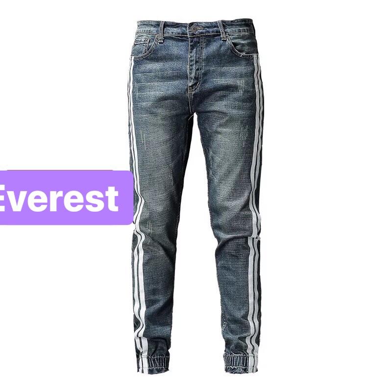 QUẦN JEAN NAM CHẤT BÒ XANH 2 SỌC TÚM GẤU MẪU MỚI HOT NHẤT 2021 EV-68 - EVEREST FASHION