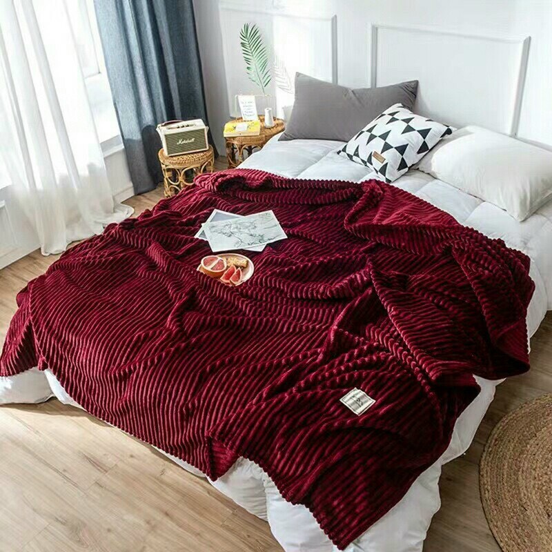 Chăn Nỉ nhung tăm mềm mịn, mền nhung mỏng nhẹ văn phòng 2m x 2m2
