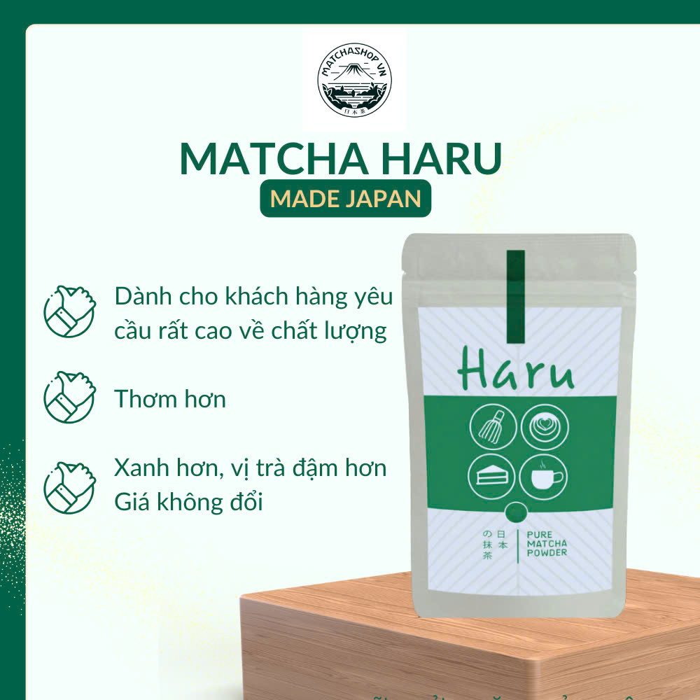 Bột Matcha Haru Nhập Khẩu Chính Hãng Nhật Bản, Dùng Pha Chế Đồ Uống , Làm Bánh, Trà Đạo