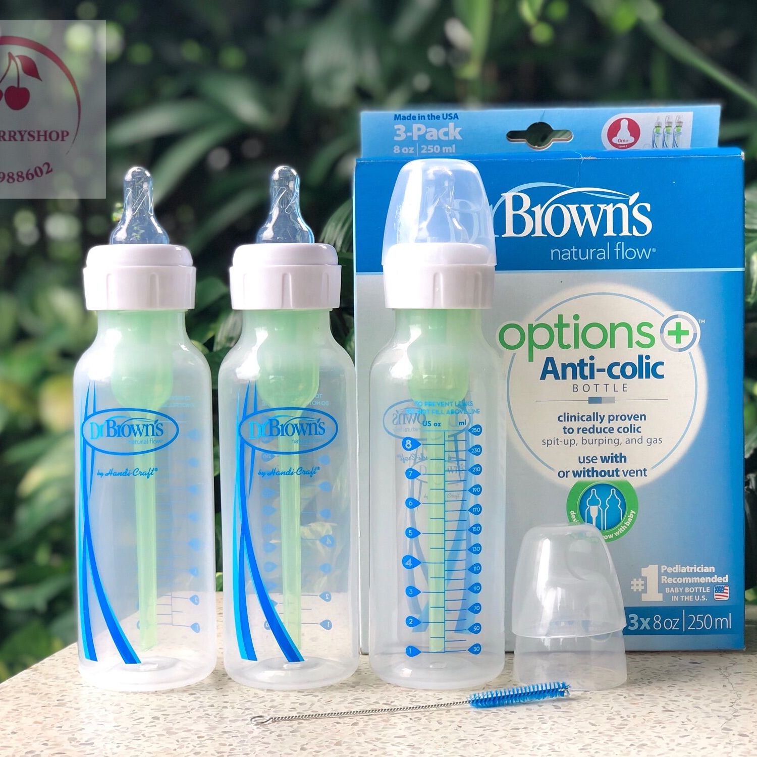 [Hàng Mỹ] Set 3 bình Dr Brown’s 250ml cổ hẹp Option Plus+ (mẫu mới)