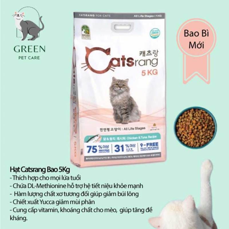 Thức Ăn Hạt Catsrang Cho Mèo Bao 5Kg ( có túi chiết 1kg )