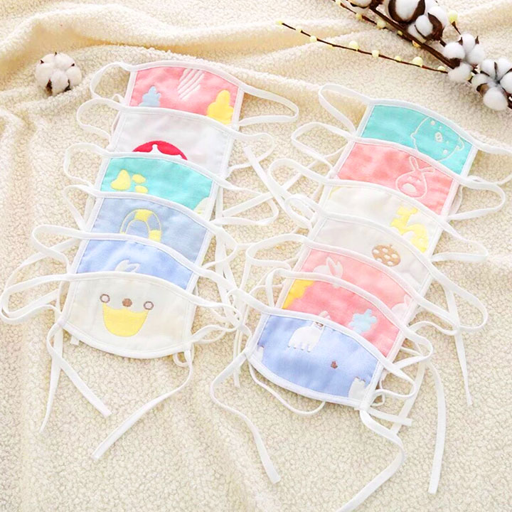 Khẩu Trang Sợi Tre Có Dây Rút Cho Bé
