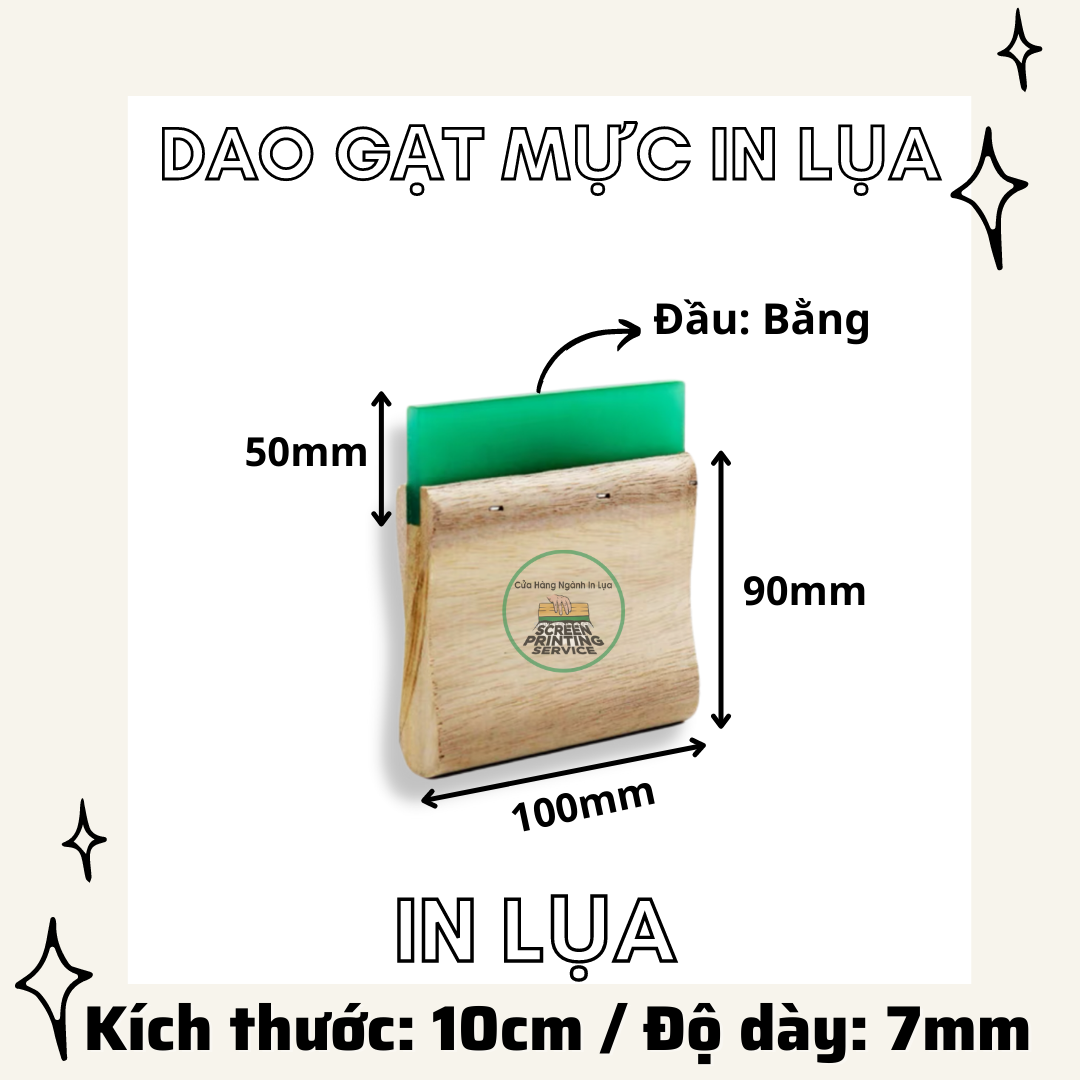 Dao gạt mực xanh lá in lụa dày 7mm, độ cứng 65A