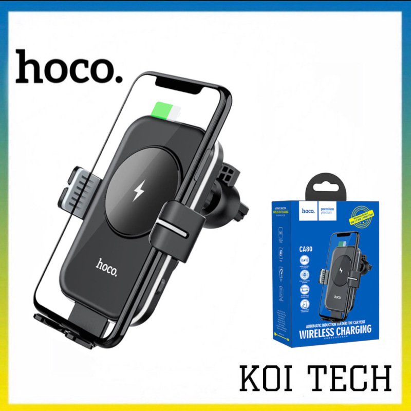Gía đỡ điện thoại kiêm sạc không dây 15W trên oto xe hơi Hoco CB80 - giá đỡ 2 in 1 đa năng ô tô ip samsung oppo - KOITECH