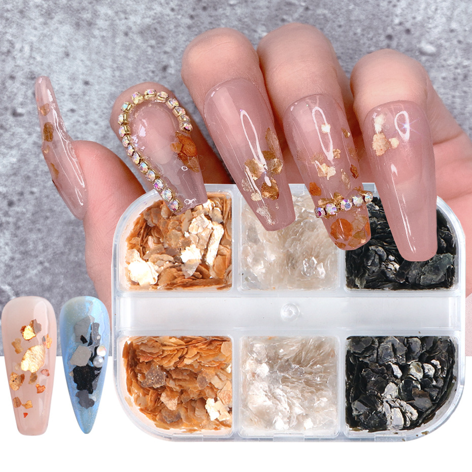 Set nhũ vẩy cá gold | 6 màu trang trí móng