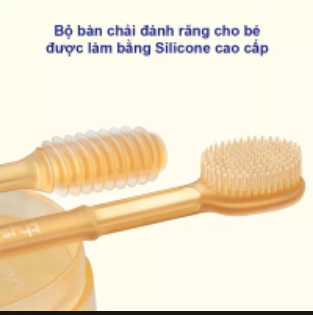 [HCM] Sét rơ lưỡi và bàn chải đánh răng silicon cho bé từ 0 đến 18 tháng