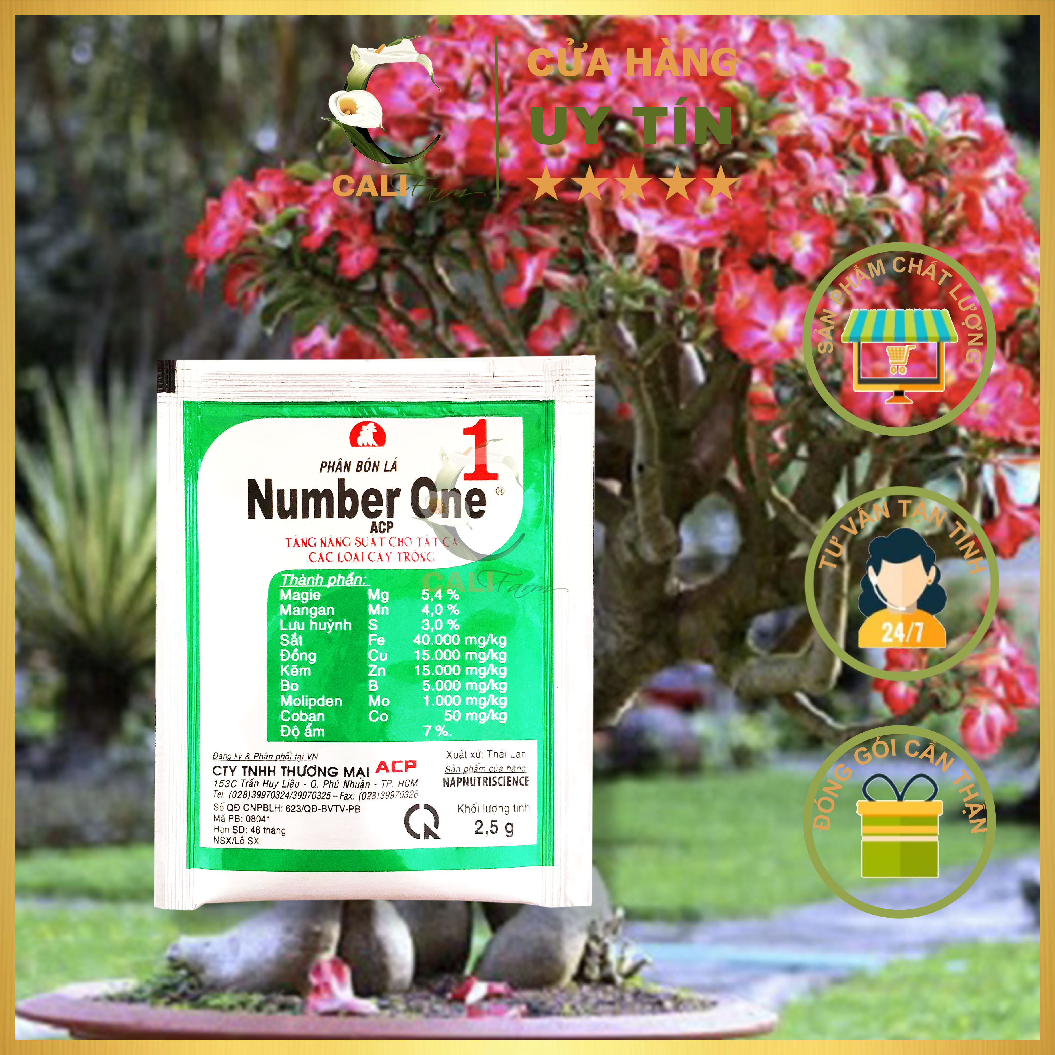 Phân bón lá Number One 2,5gr phun ( hoa cúc, lan, hồng, cẩm tú cầu...)