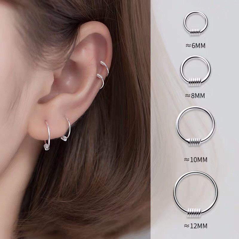 Khuyên tai bạc tròn lò xo cá tinh - KYLsilver