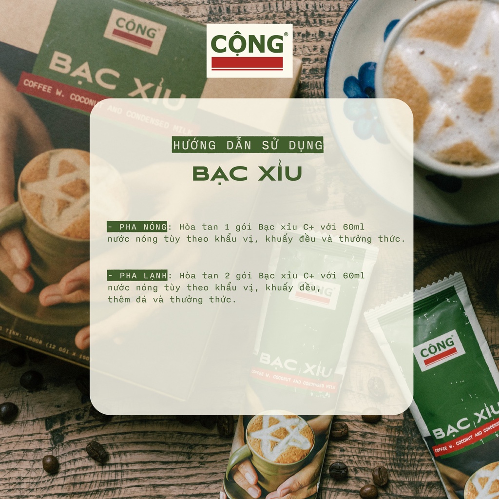 Cà Phê Bạc Xỉu Hoà Tan C+ Cộng Cà Phê 1 Hộp 180Gr