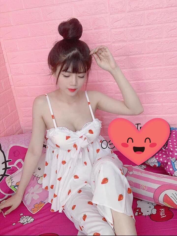 Sét bộ 2 dây in hình dâu dễ thương-THH
