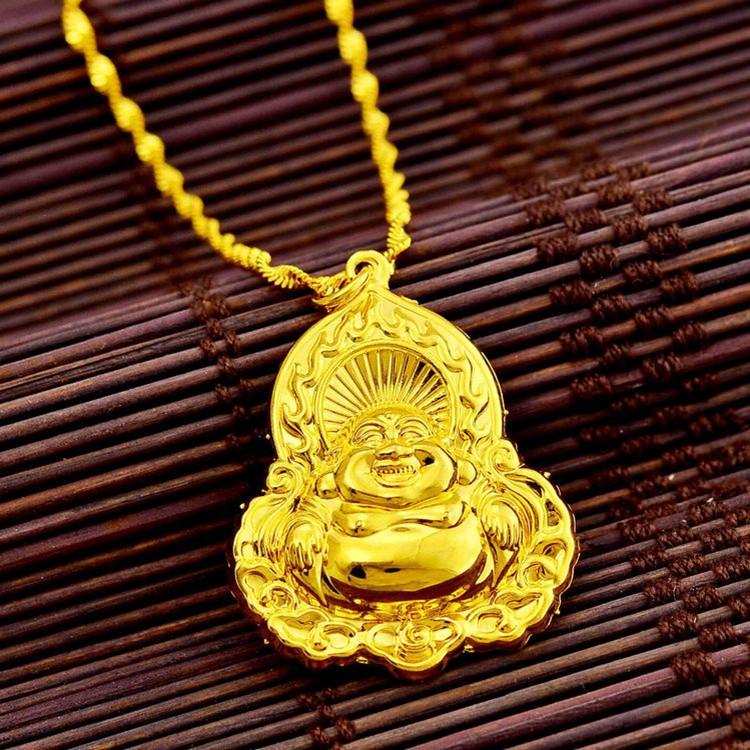 Dây chuyền vòng cổ nam dây xoắn kèm mặt phật di lặc mạ vàng 18k may mắn bình an ( Có video )