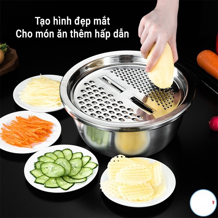 ⛔FREESHIP⛔ Bộ rổ, chậu, nạo inox (LOẠI INOX)