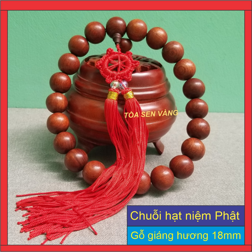 [HCM]Chuỗi Hạt Niệm Phật Gỗ Hương 18mm