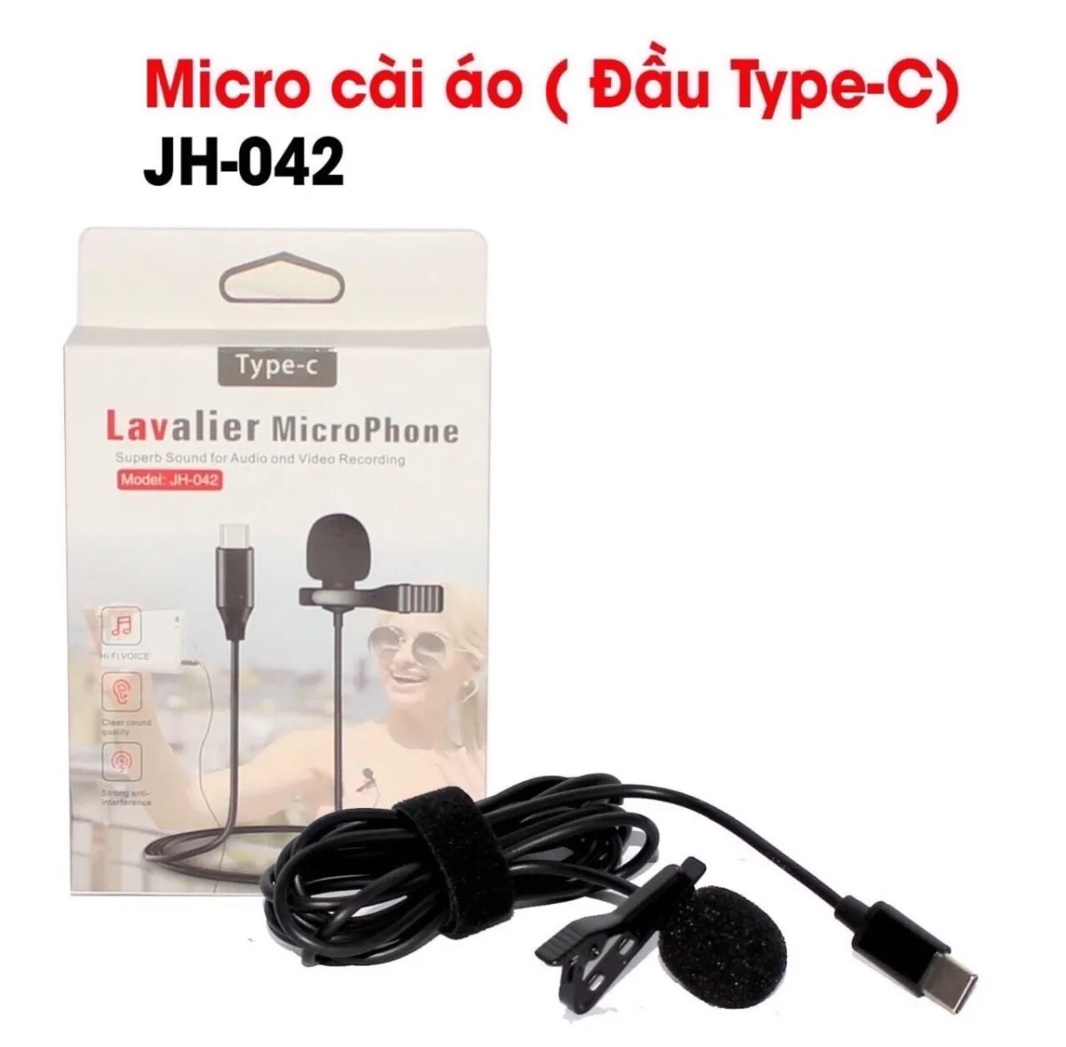 Micro Thu Âm Cài Áo JH 042 Type C Mini cho điện thoại Android